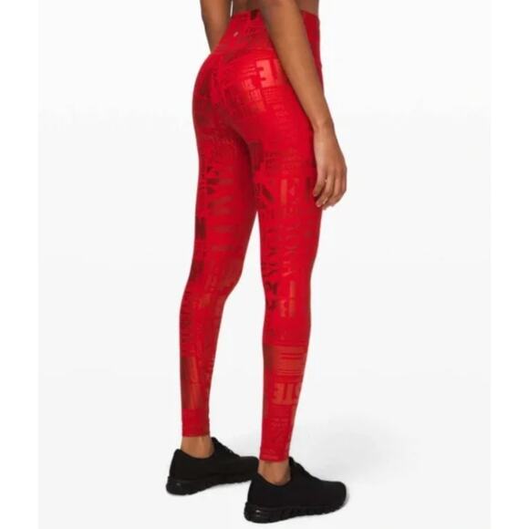 Lululemon Manifesto Wunder Under High Rise Tight Full On Luxtreme Red Size 4 - Picture 1 of 6
